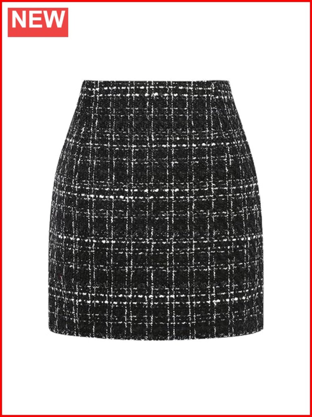Wool Blend Plaid High Waist Bodycon Pencil Mini Skirt Fall Winter